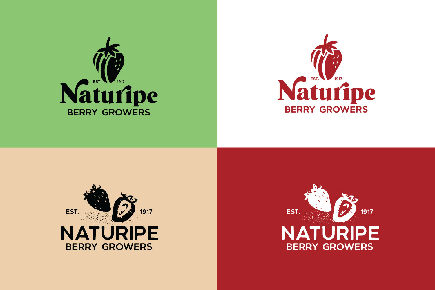 variations of naturipe berry growers logo